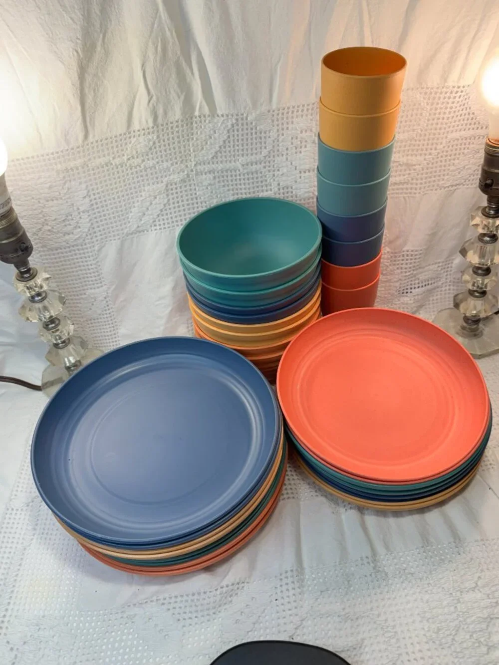 Fall Multiple color dinnerware serves 8.